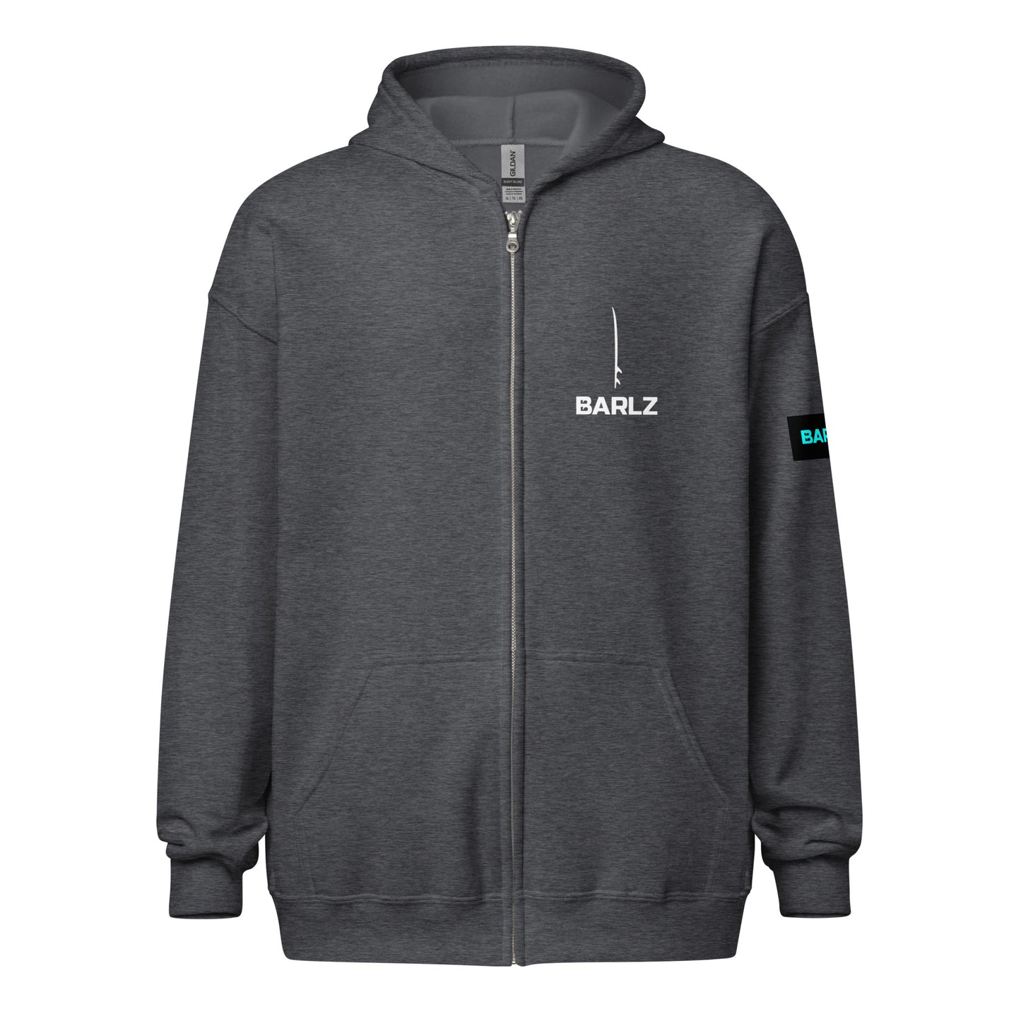 Heavy Blend Zip Hoodie Surfing Style Dark Heather