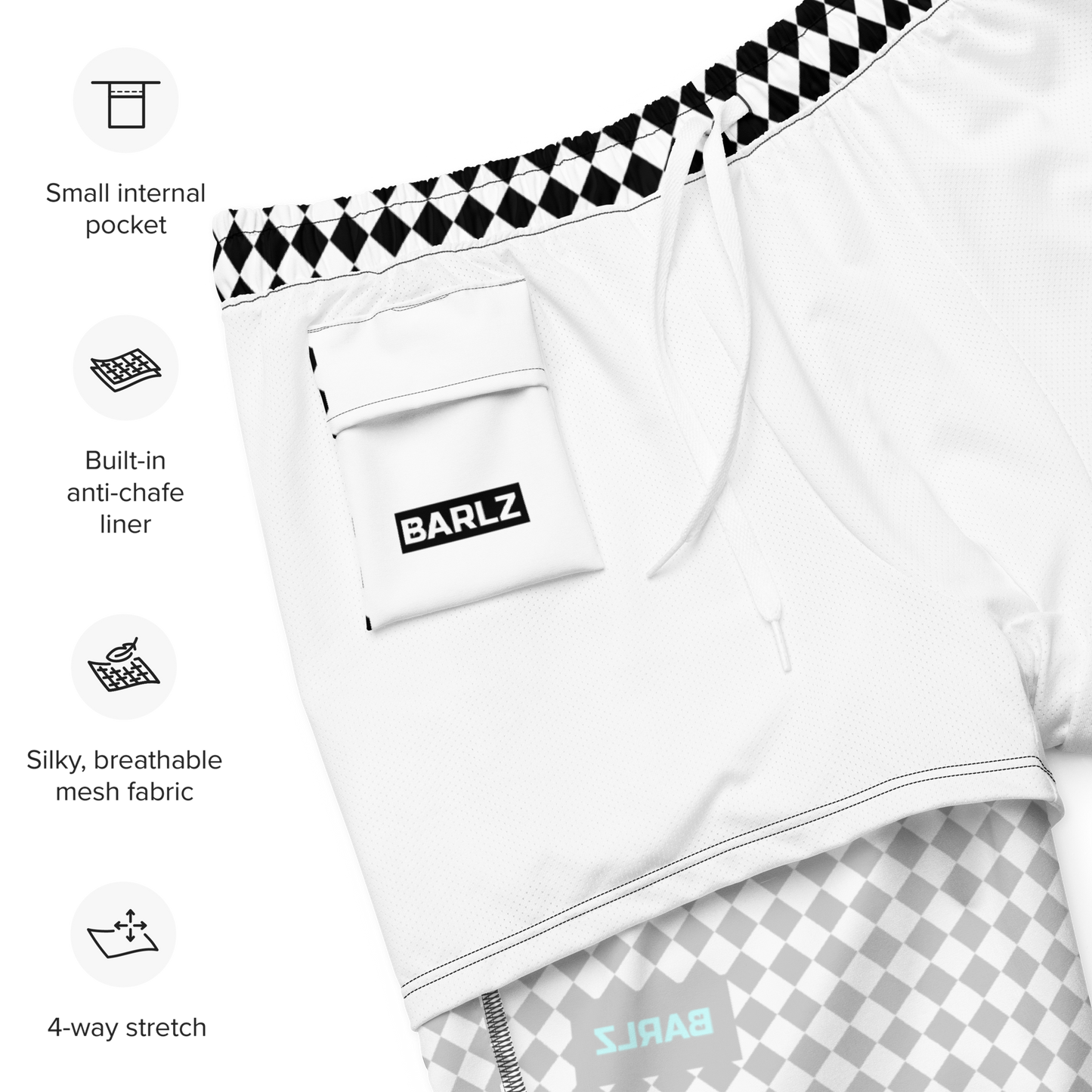 Swim Trunks With Chess Design
