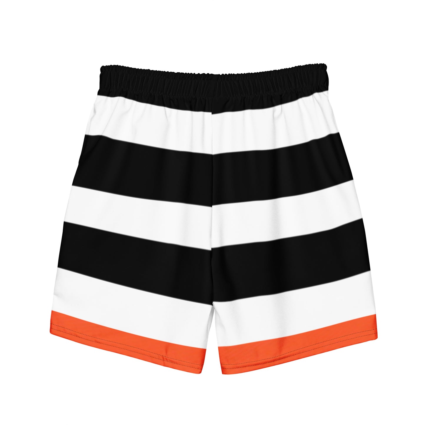 Men Swim Trunks Recycled With Stripes & Orange