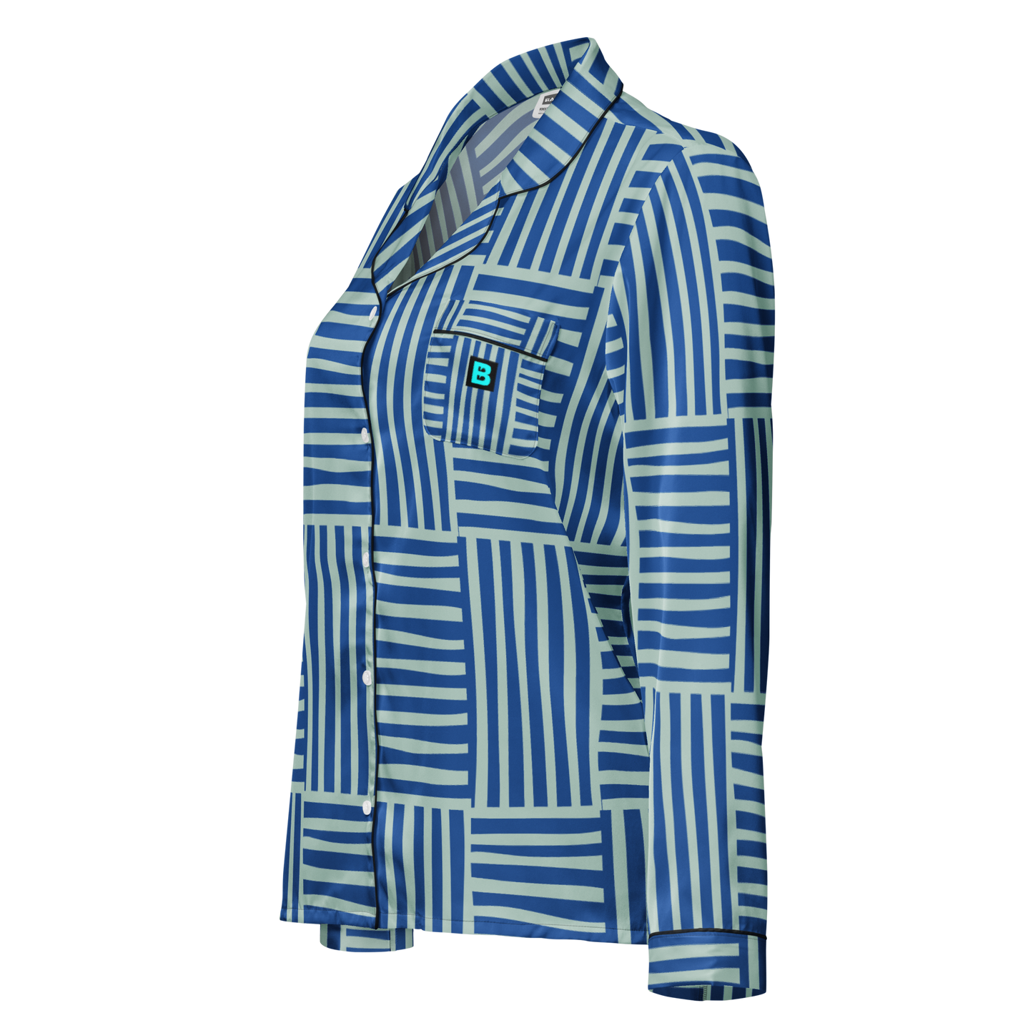 stripe print beachwear long sleeved pajama top