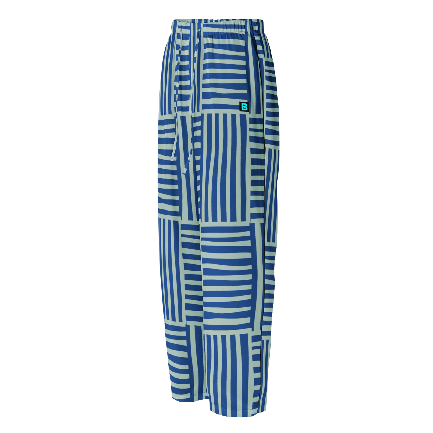 stripe patterned surf style pajama pants