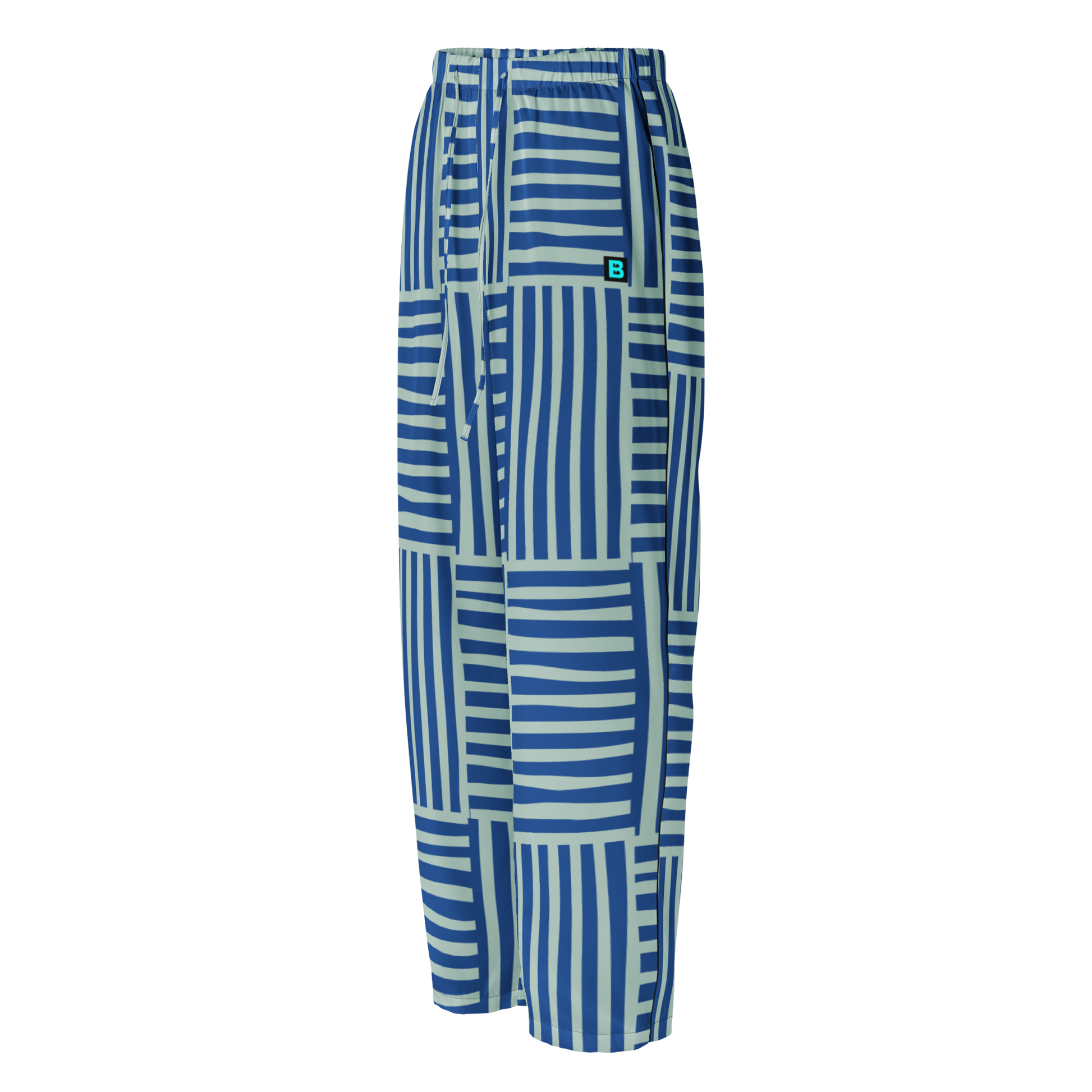 stripe patterned surf style pajama pants