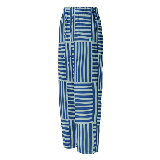 stripe patterned surf style pajama pants