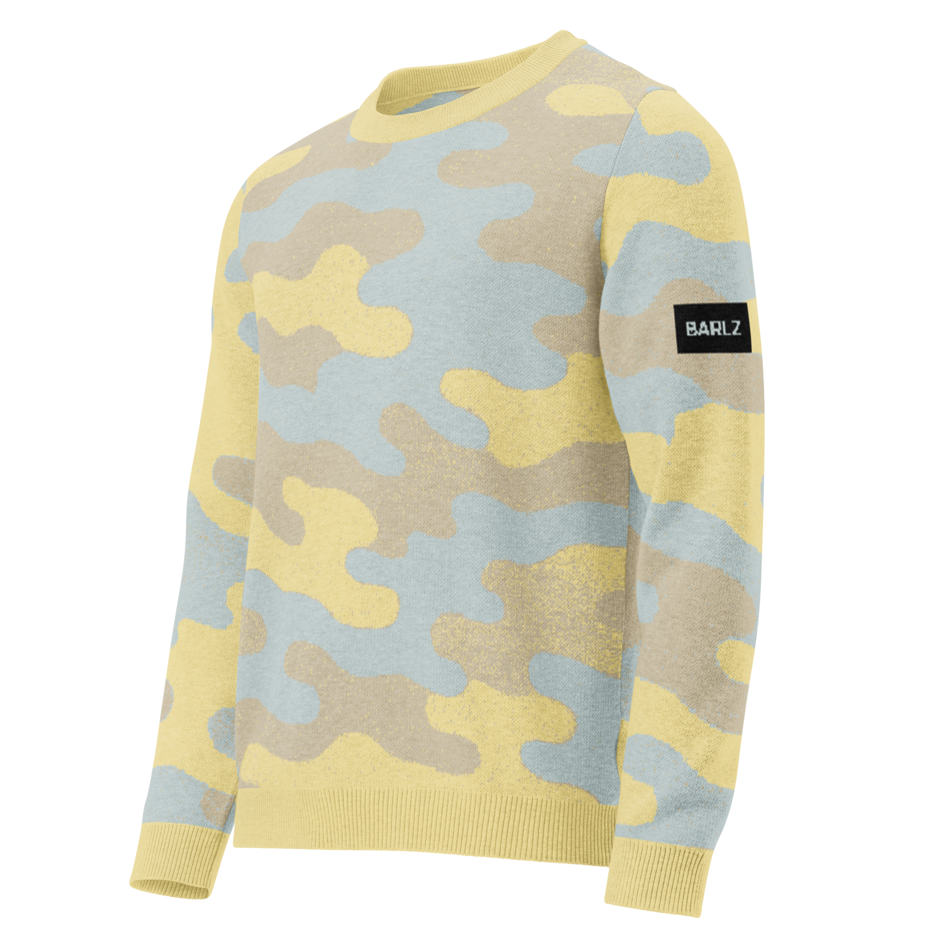 "beach camo" knitted crew neck sweater