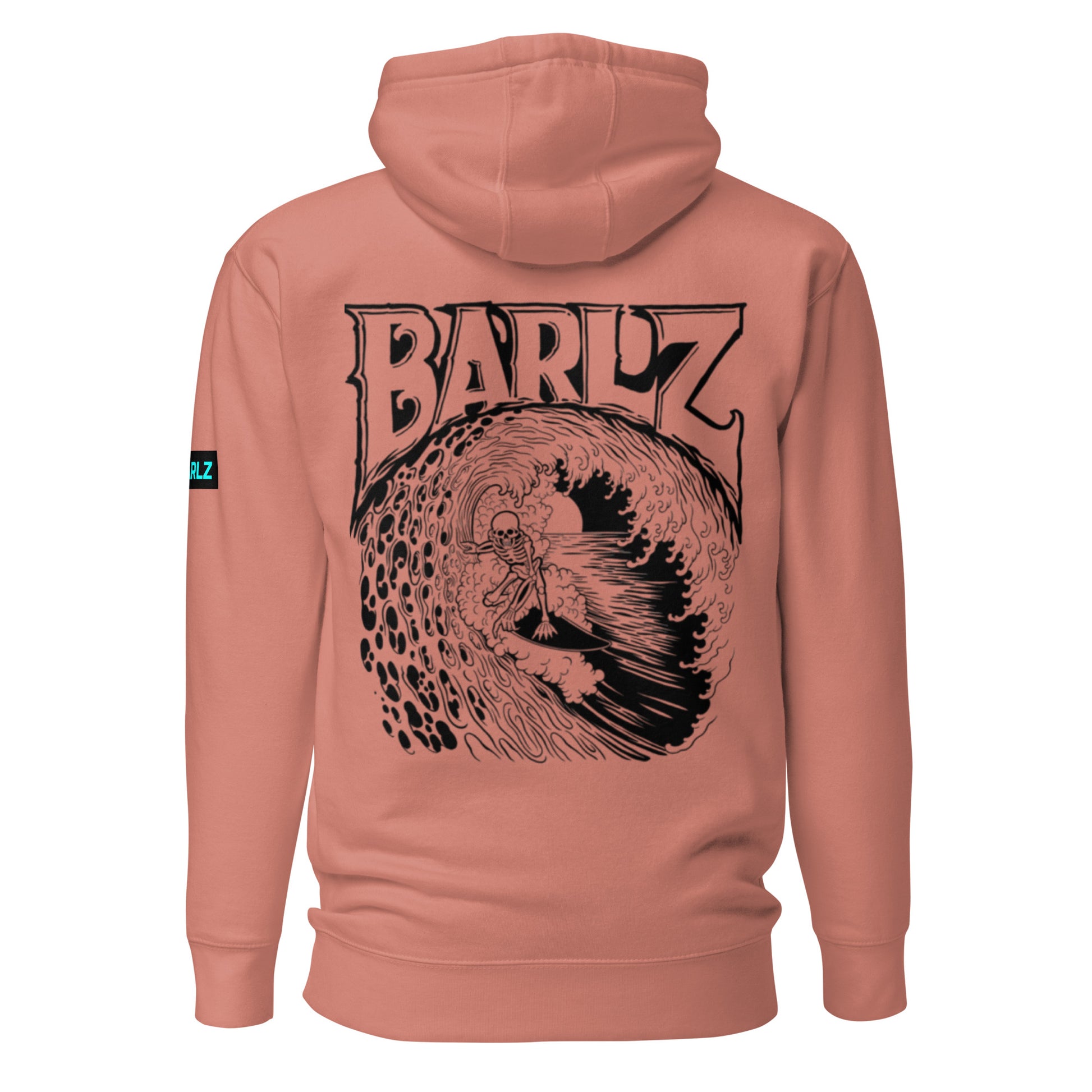 Surfing Skeleton Surf Hoodie with back graphic and sleeve detail