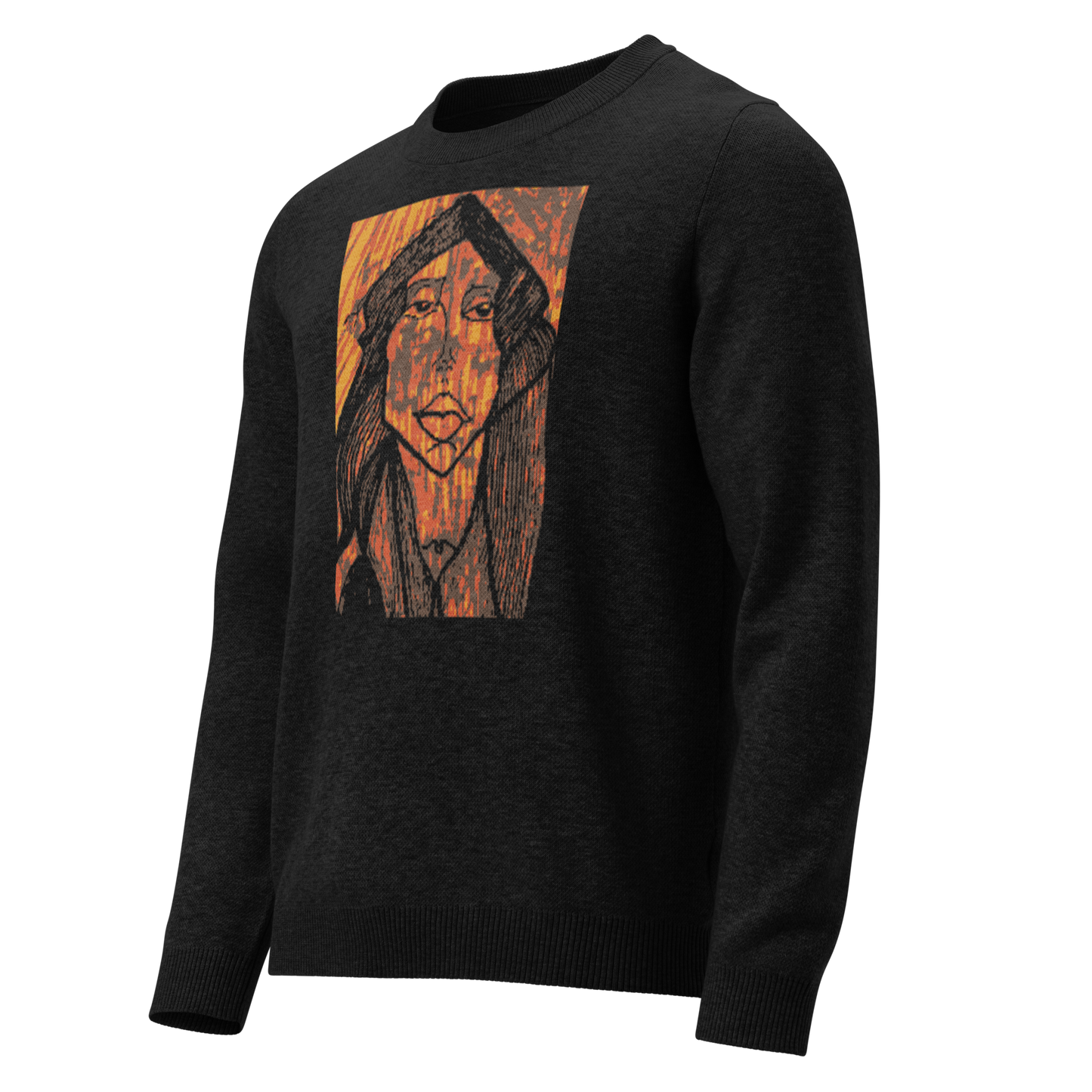 Knitted crew neck sweater